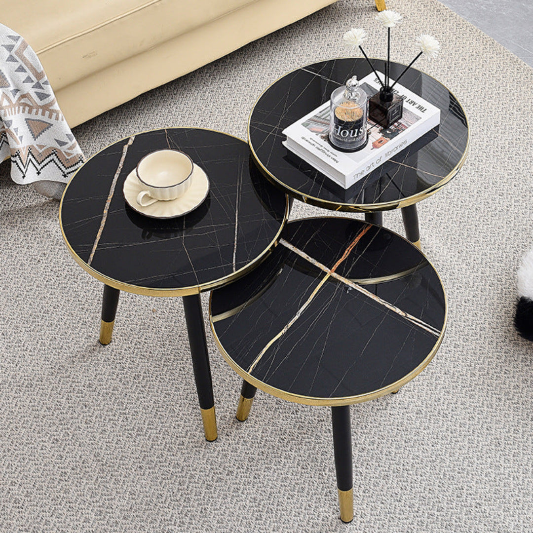 SET MESA GOLDEN CIRCULAR NEGRO