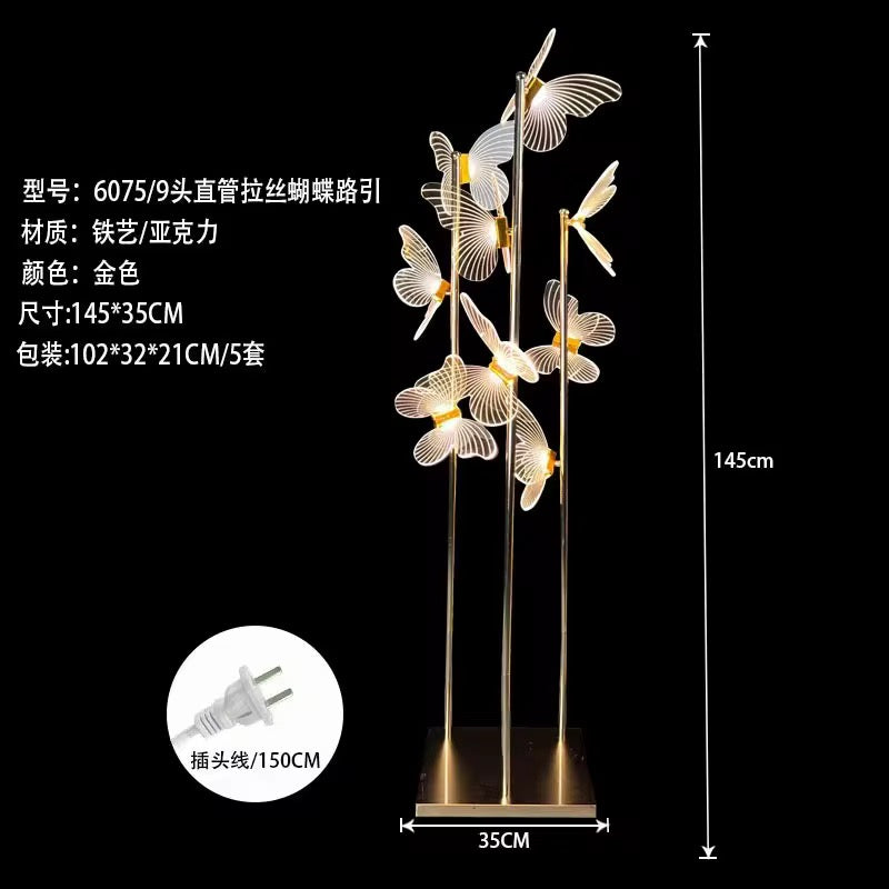 LÀMPARA DE PIE LED SKADI MARIPOSAS