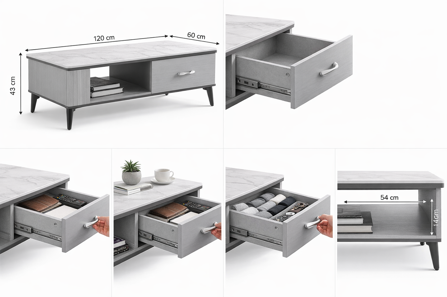 MESA DE CENTRO MULTIFUNCIONAL ESTILO NÓRDICO