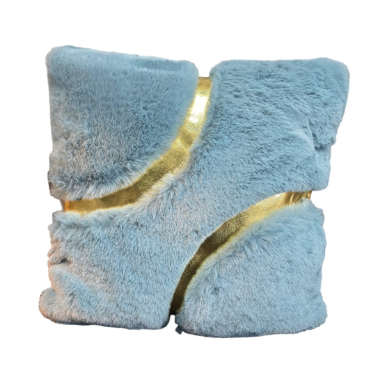 Cojin peludo lineas doradas 43cmx43cm