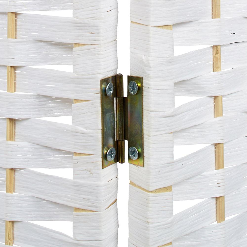 BIOMBO DIVISOR DE AMBIENTES BAMBÚ 4 PANELES BLANCO