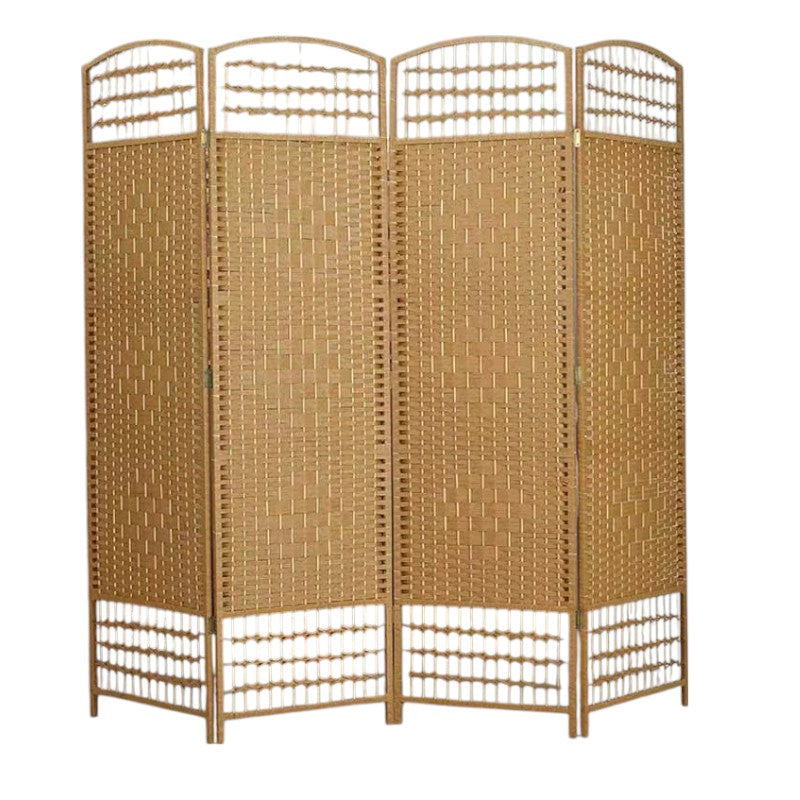 BIOMBO DIVISOR DE AMBIENTES BAMBÚ 4 PANELES BEIGE