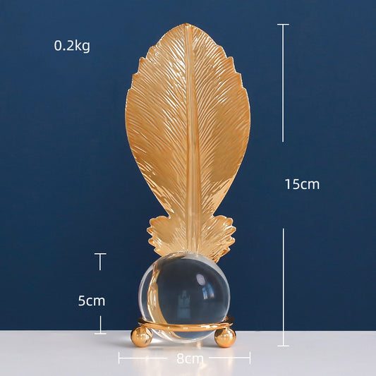 FIGURA DECOTARIVA DORADA DE HOJA X2