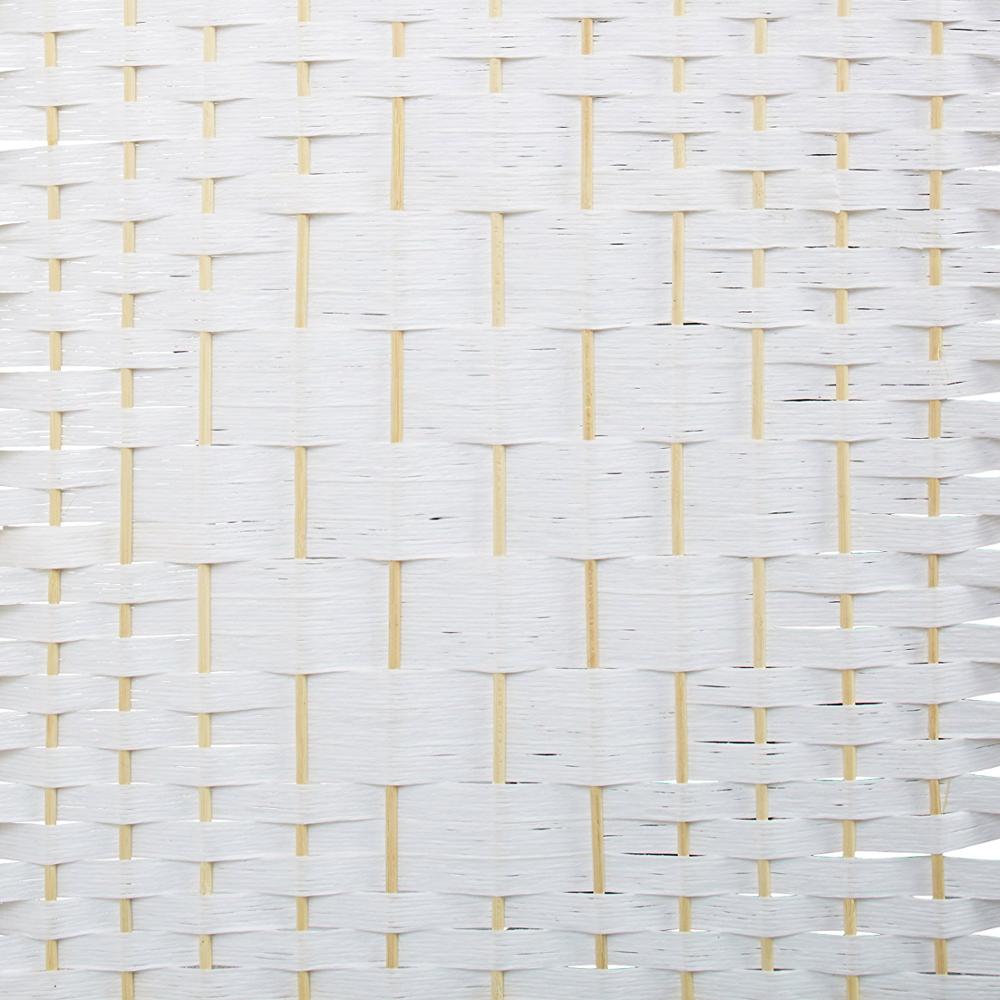 BIOMBO DIVISOR DE AMBIENTES BAMBÚ 4 PANELES BLANCO