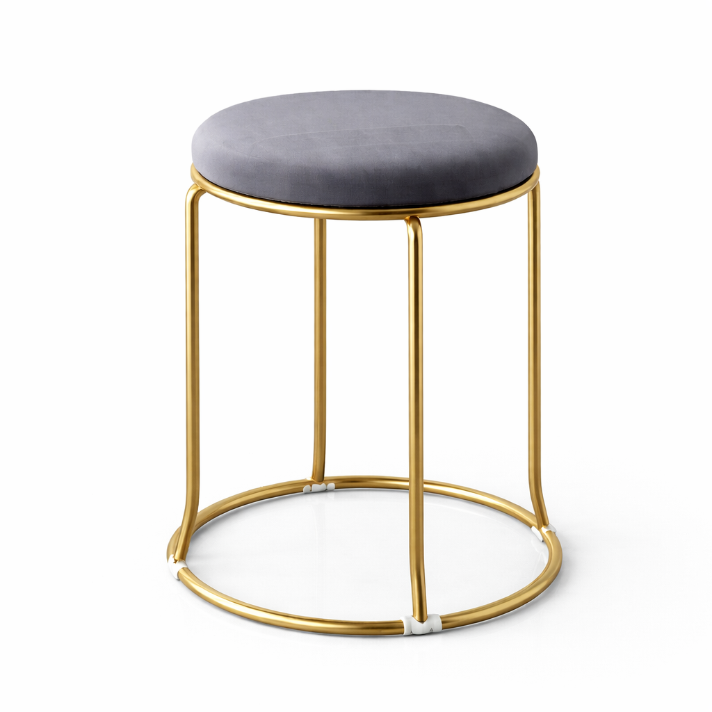 TABURETE GOLD VELVET GREY