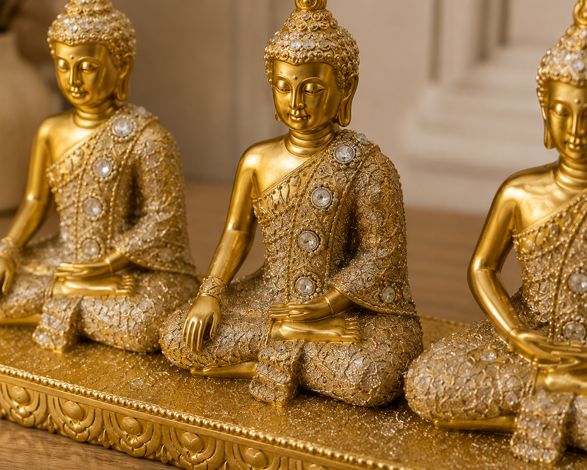 Figura Decorativa Tres Budas Serenity