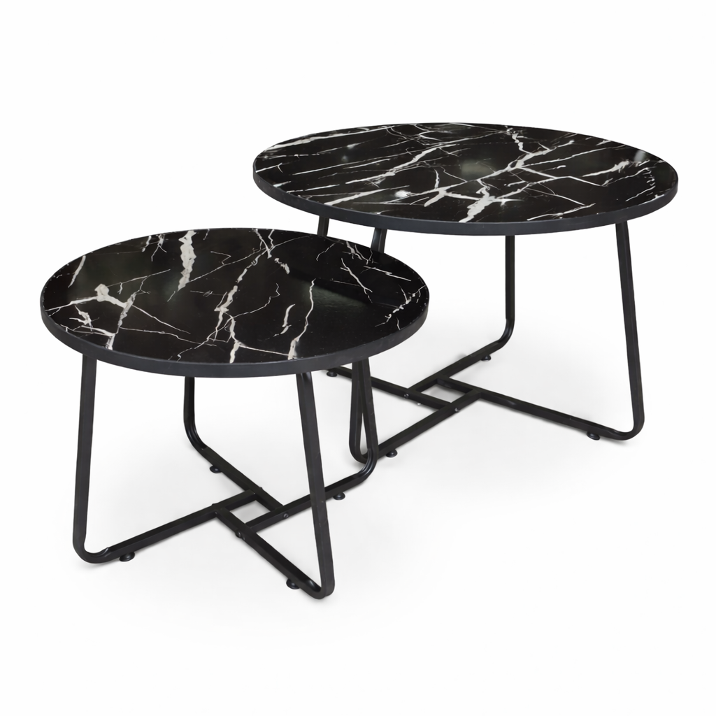 SET MESAS DISEÑO DE MARMOL BLACK
