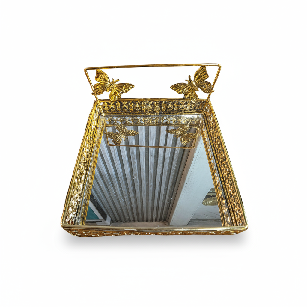 SET BANDEJA ESPEJO DECORATIVA X3