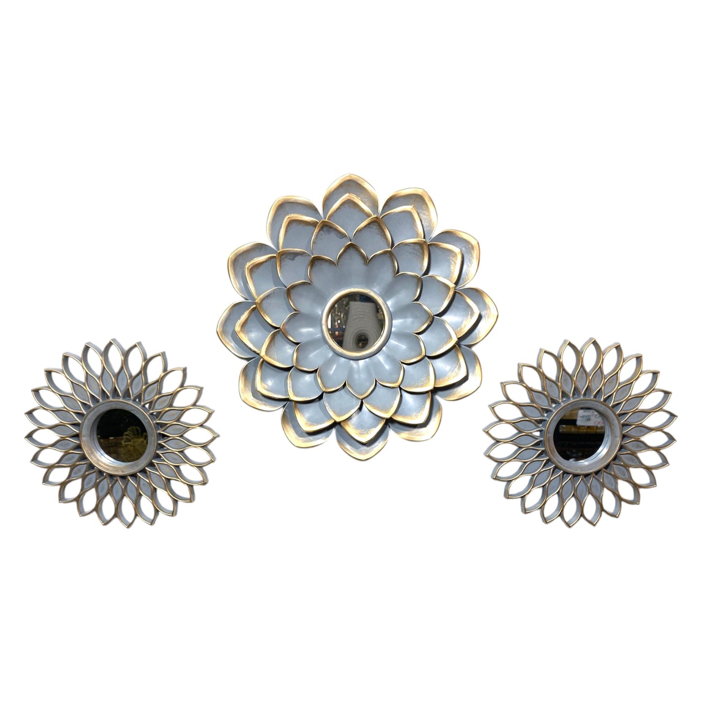 SET X3 ESPEJOS DISEÑO FLOR