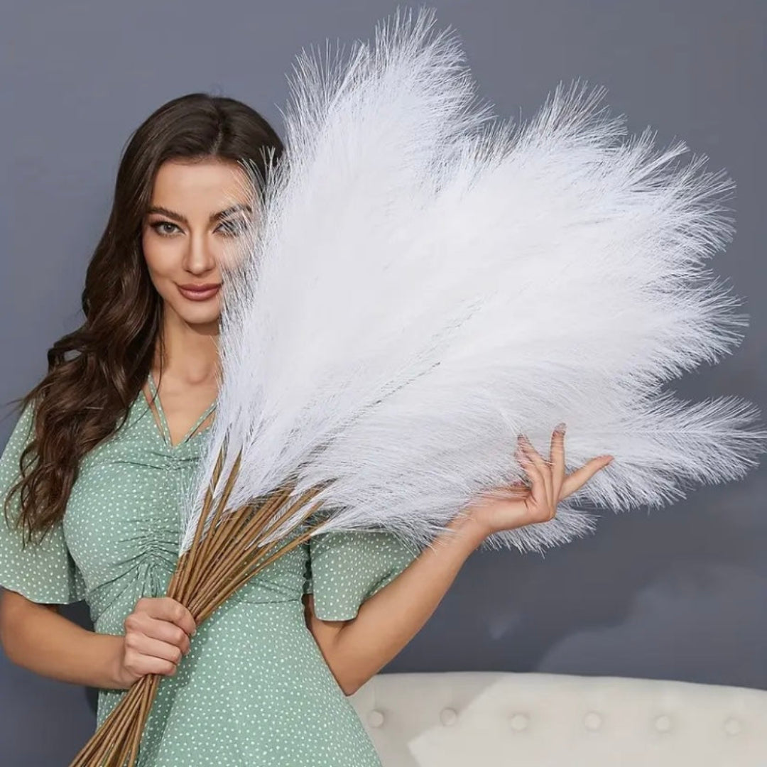 RAMILLETE DE PAMPAS ARTIFICIALES O COLA DE ZORRO BLANCAS