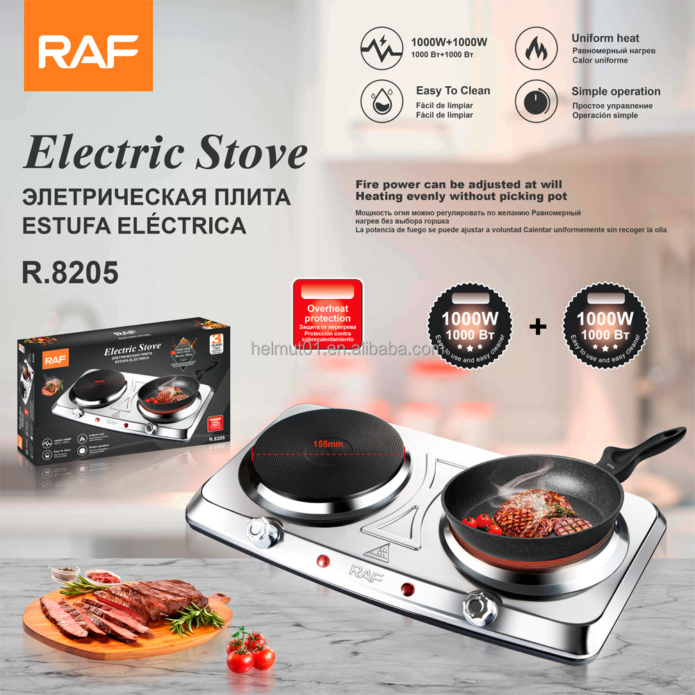 Cocinilla Eléctrica Doble Raf – Acero Inoxidable Portátil