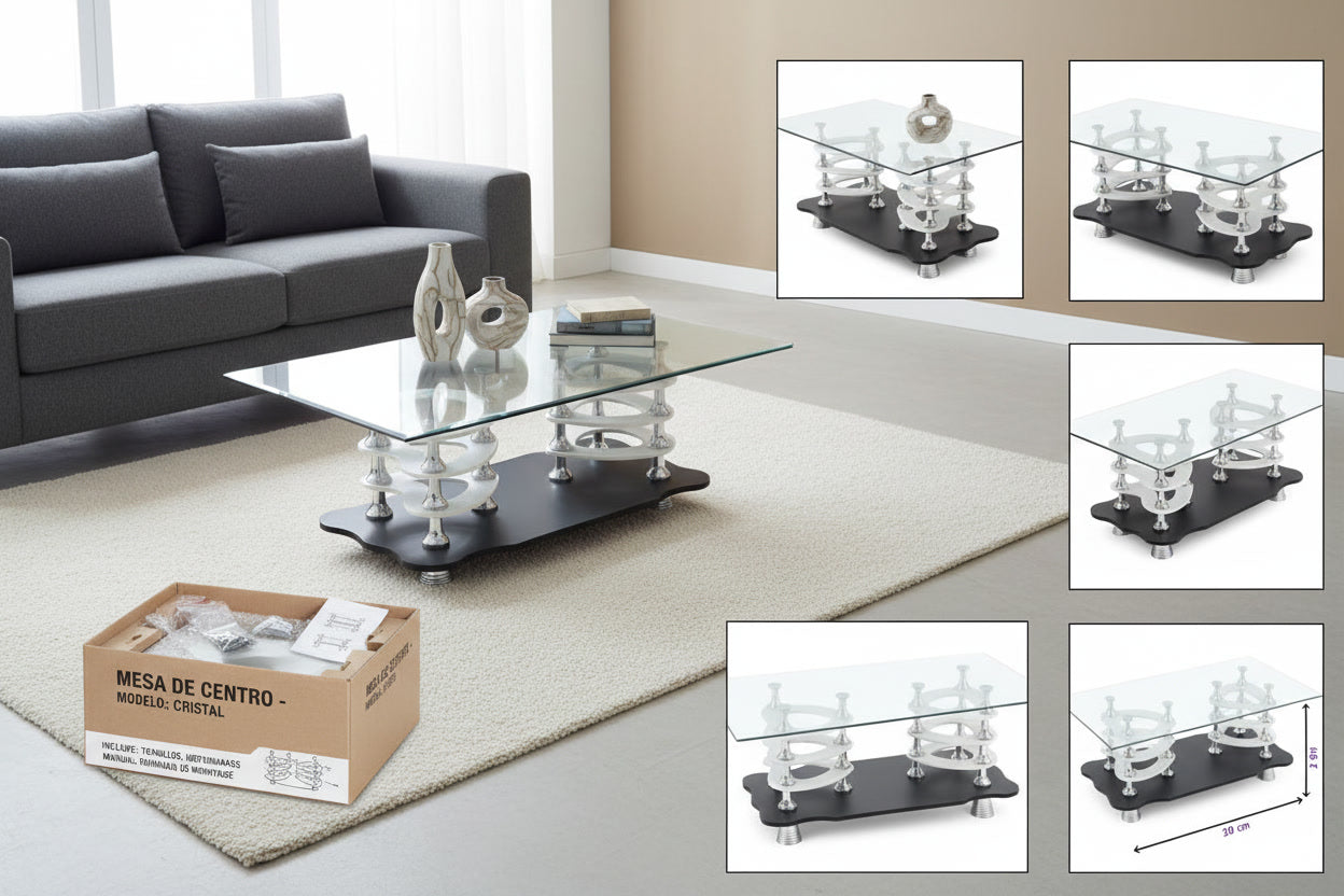 MESA DE CENTRO GLASS MODERN