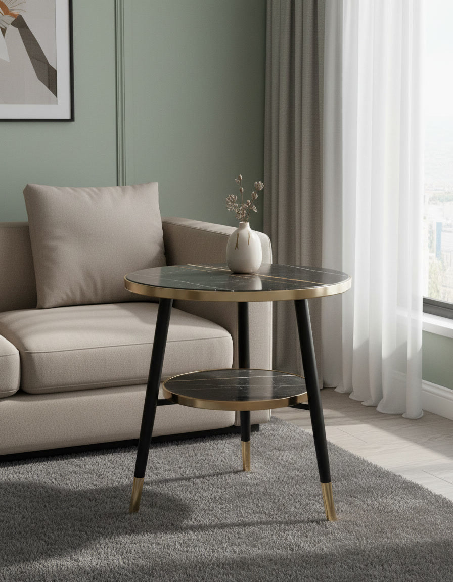 Mesa Lateral Gold Black Elegance