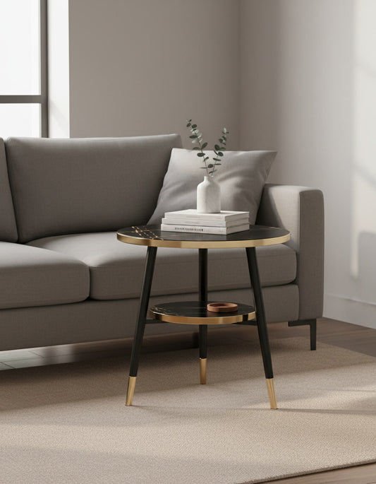 MESA LATERAL GOLD BLACK ELEGANCE