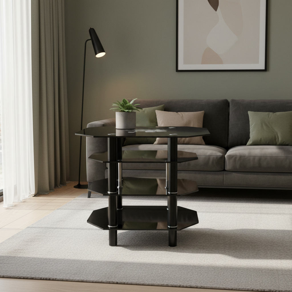 Mesa De Centro Black Multinivel Modern