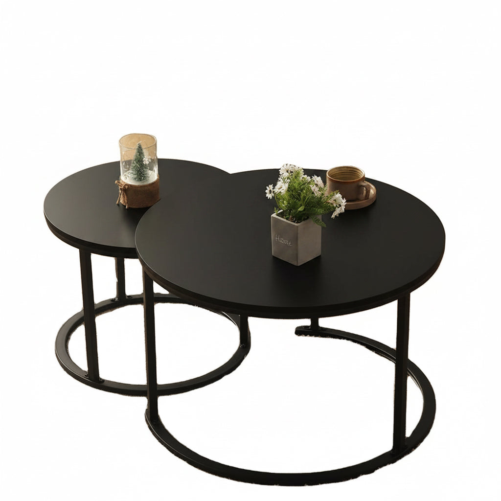 Set De Mesas De Centro Noir Stone Negro