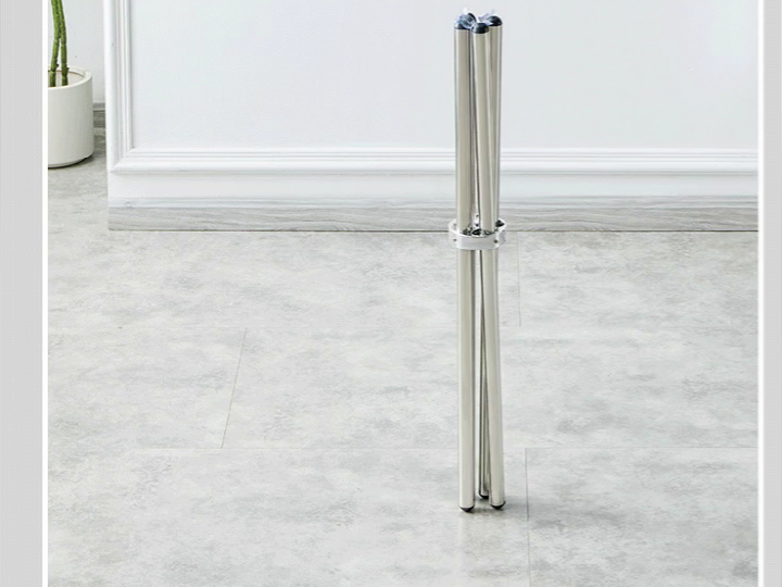 MESA LATERAL REDONDA DE VIDRIO CON BASE CROMADA