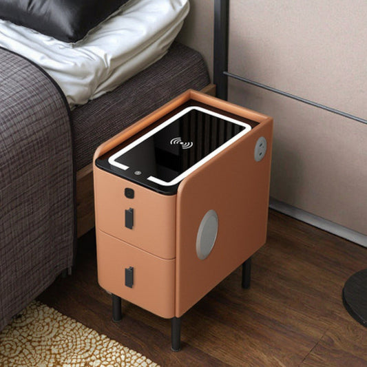 Velador Moderno con Cargador Inalámbrico y Puertos USB Integrados