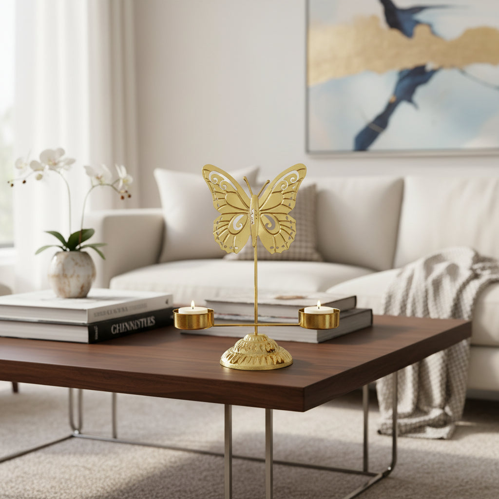 SET FIGURA DE MARIPOSA MONARCA DORADA X233