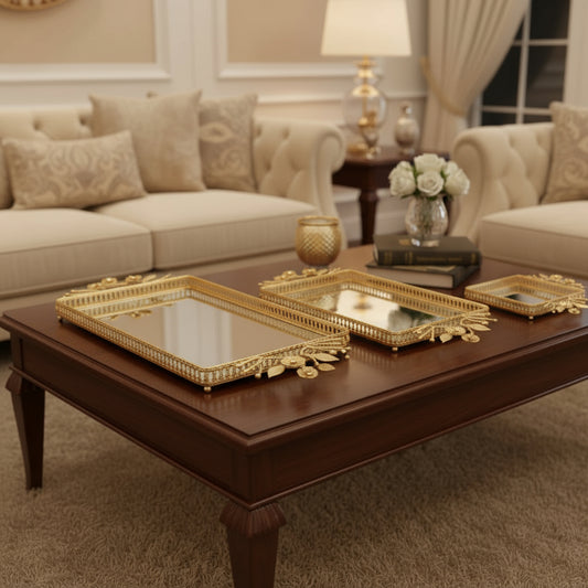 SET BANDEJAS DECORATIVA CON ESPEJO VITTORIA