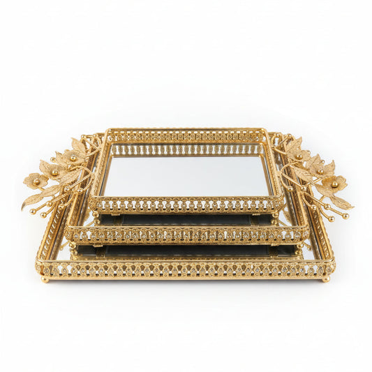 SET BANDEJAS DECORATIVA CON ESPEJO VITTORIA