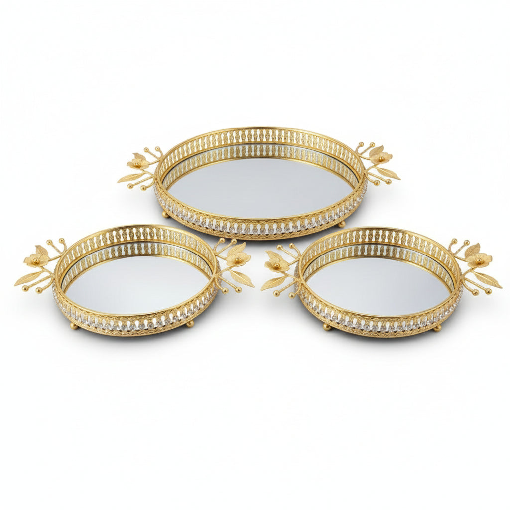 SET BANDEJA REDONDA CON ESPEJO VITTORIA