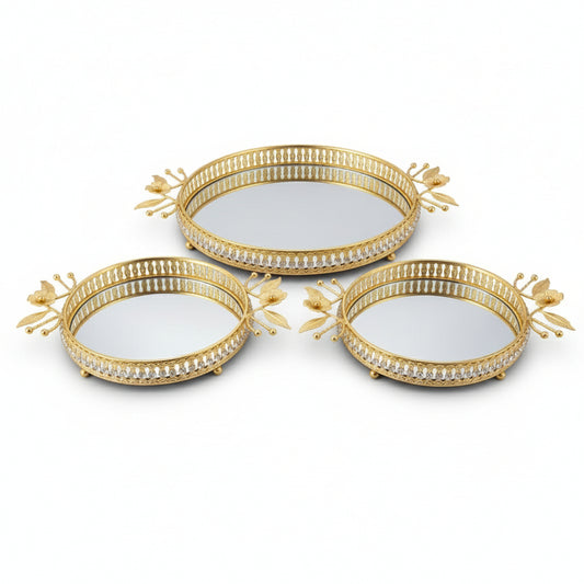SET BANDEJA REDONDA CON ESPEJO VITTORIA
