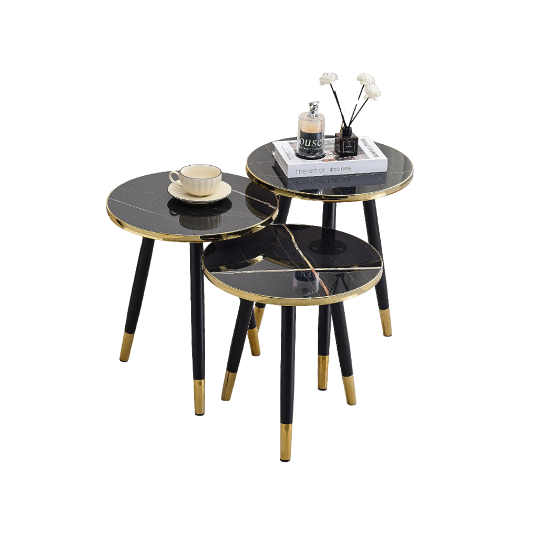 SET MESA GOLDEN CIRCULAR NEGRO