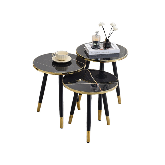 SET MESA GOLDEN CIRCULAR NEGRO