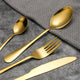 SET CUBIERTOS DORADO Y PLATEADO 4 PIEZAS