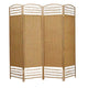 BIOMBO DIVISOR DE AMBIENTES BAMBÚ 4 PANELES BEIGE