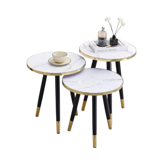SET MESA GOLDEN CIRCULAR BLANCO