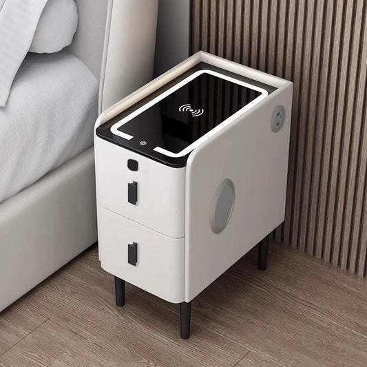 Velador Moderno con Cargador Inalámbrico y Puertos USB Integrados