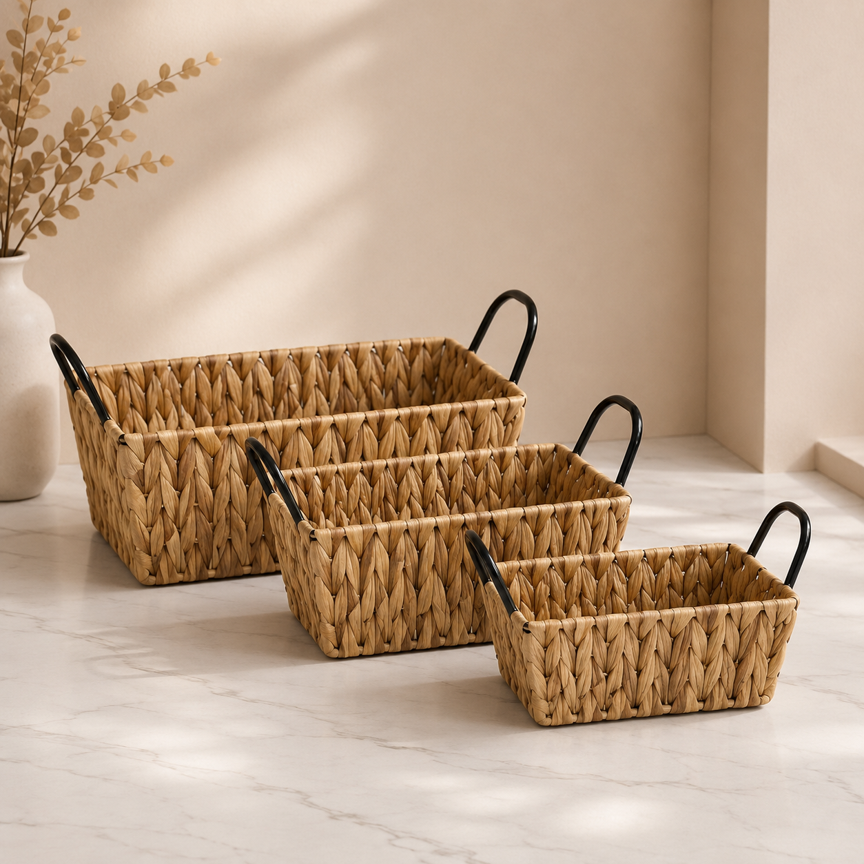 Set 3 Canasta Rectangular Yute