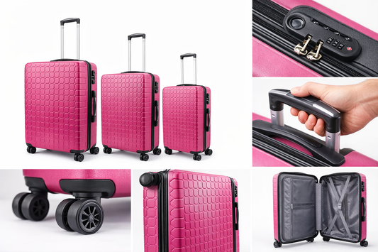 SET DE 3 MALETAS RÍGIDAS CON RUEDAS 360°