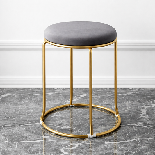 TABURETE GOLD VELVET GREY