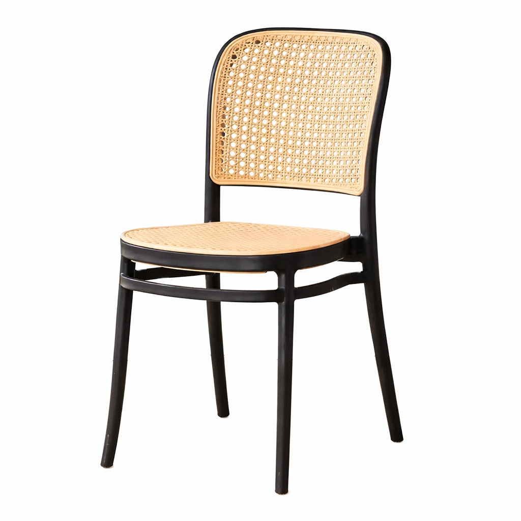 Silla Bistró Rattan Black