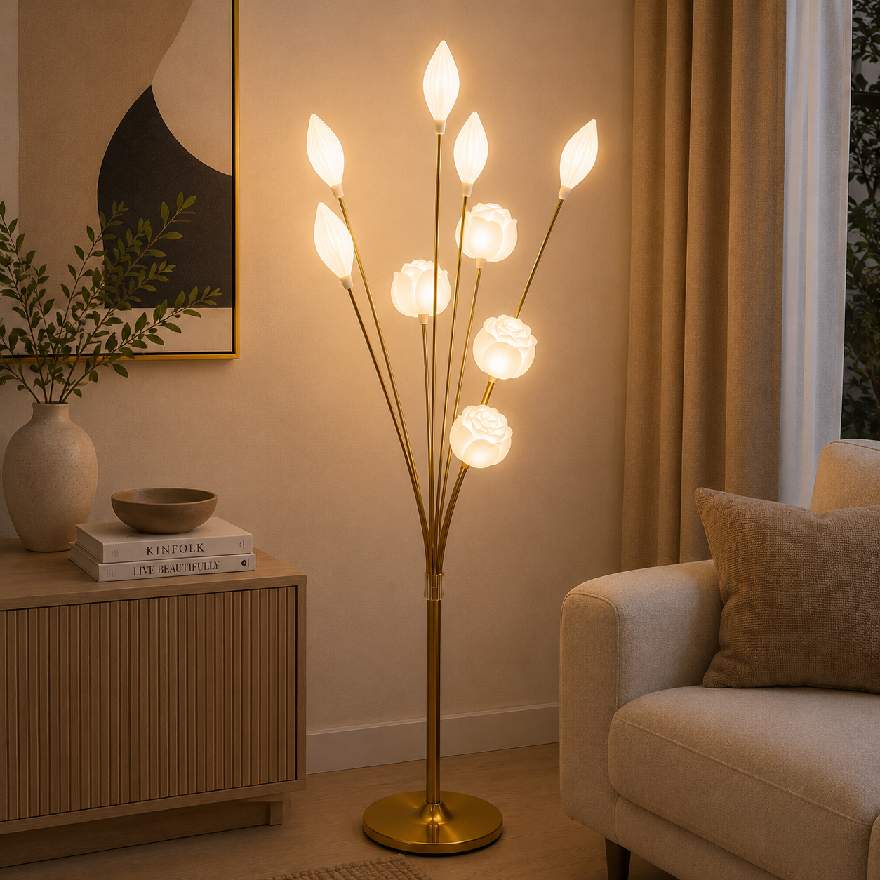 Lampara Led Rosas y Capullos