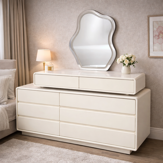 TOCADOR CÓMODA MODERNA CON ESPEJO ORGÁNICO