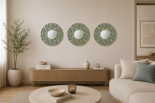 Set decorativo flor turquesa