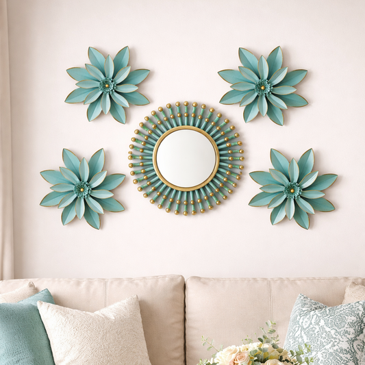 Set decorativo flores y espejos