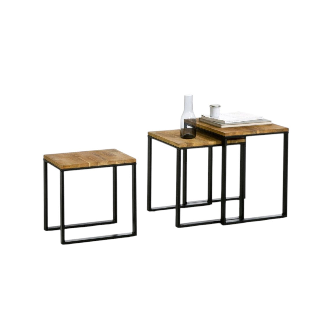 SET MESA INDUSTRIAL CUADRADA MADERA