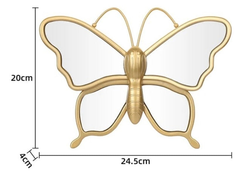SET 3 MARIPOSAS DECORATIVAS DORADAS