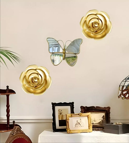 SET DECORATIVO MARIPOSA Y ROSAS