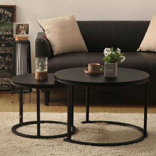 Set De Mesas De Centro Noir Stone Negro