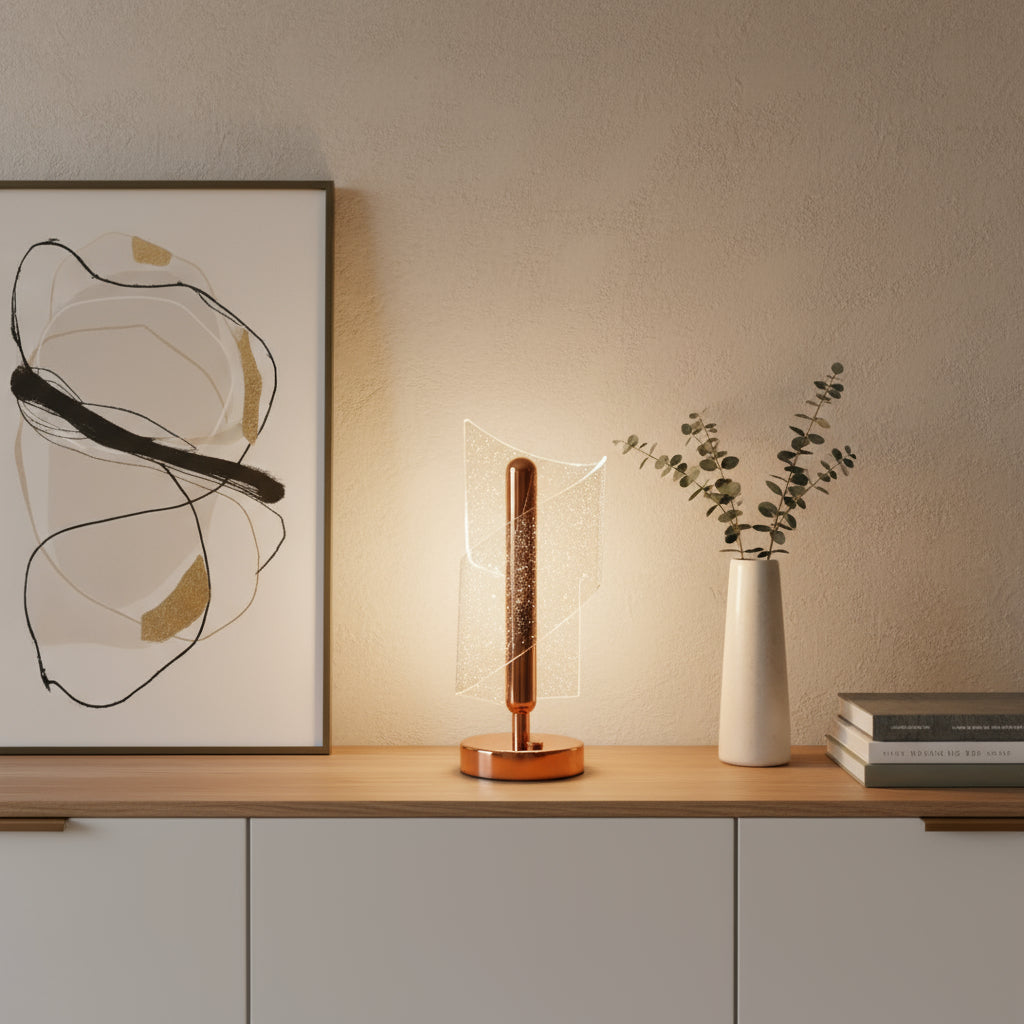 LÁMPARA MUSA DORADA