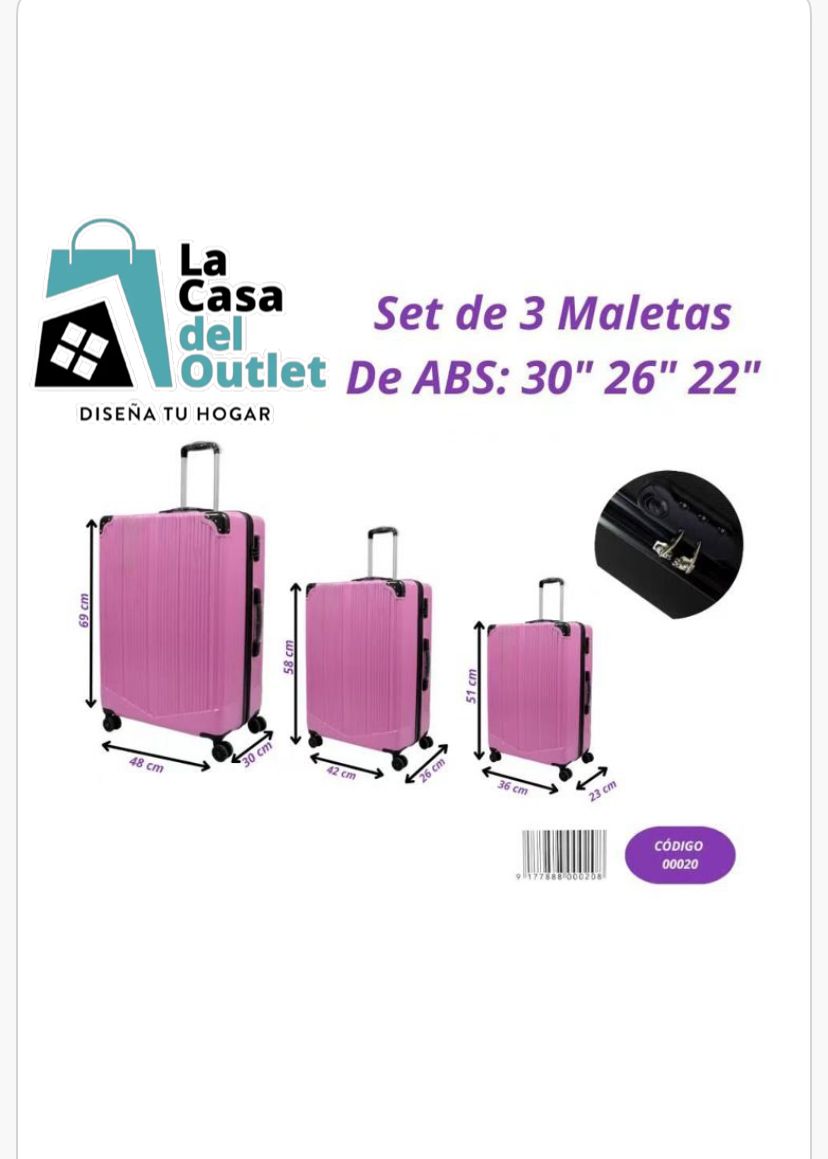 SET DE 3 MALETAS RÍGIDAS CON RUEDAS 360°