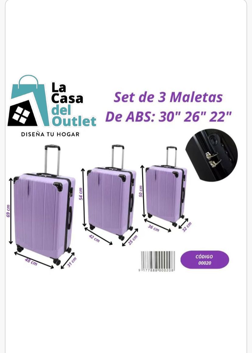 SET DE 3 MALETAS RÍGIDAS CON RUEDAS 360°