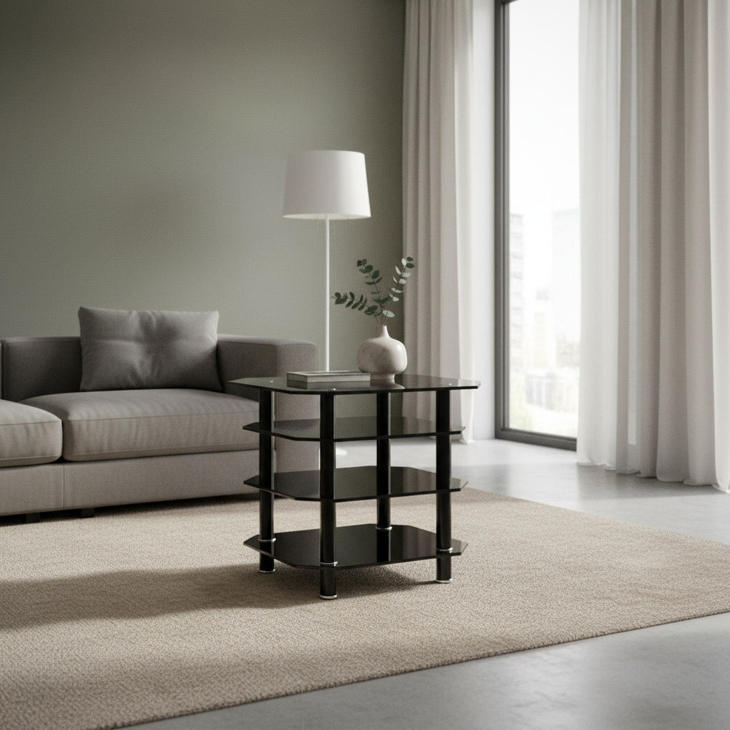 Mesa De Centro Black Multinivel Modern