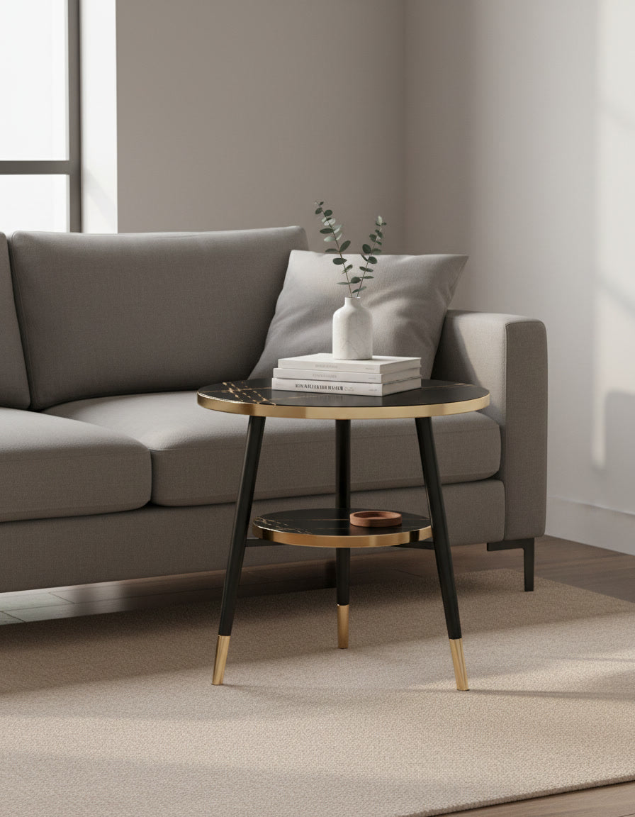 Mesa Lateral Gold Black Elegance